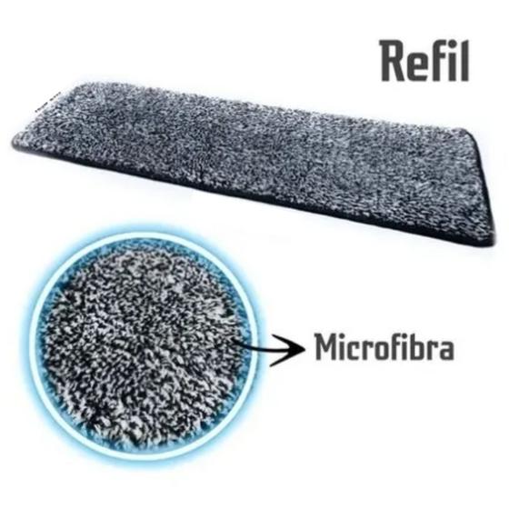 Imagem de Kit 6 Refil Para Flat Mop Microfibra Lavável Troca Fácil