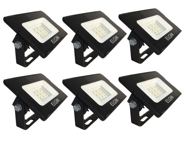 Imagem de Kit 6 Refletor Holofote De Led 10W 6500K Bivolt Branco Frio