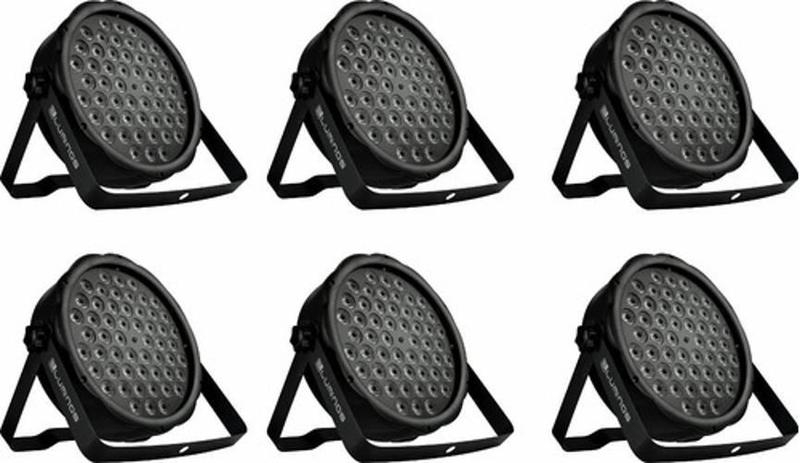 Imagem de Kit 6 Refletor Led Par 64 54 Leds 2W Rgbw Slim 54X2 Luminos