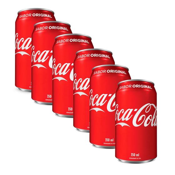 Kit 6 Refrigerante Coca Cola Lata 350ml cada Menor preço em Kit 6 Refrigerante Coca Cola Lata 350ml cada