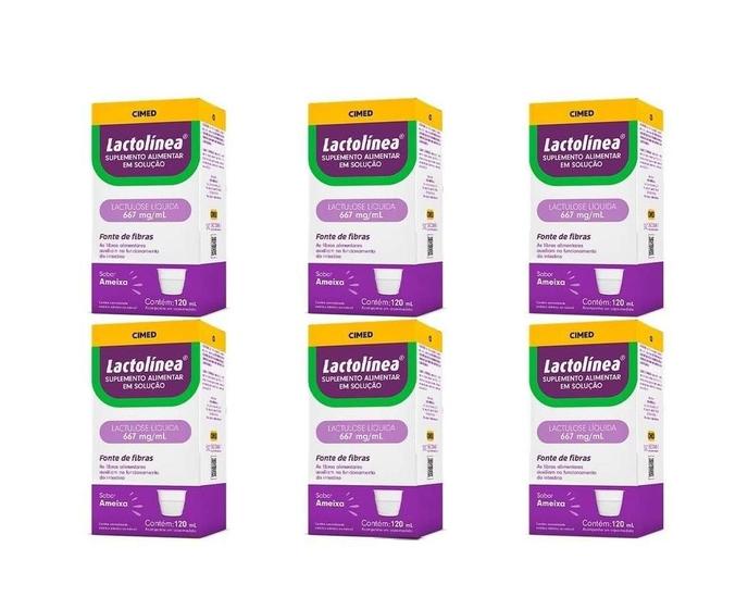 Imagem de Kit 6 Regulador Intestinal Lactolinea Sabor Ameixa 120ml