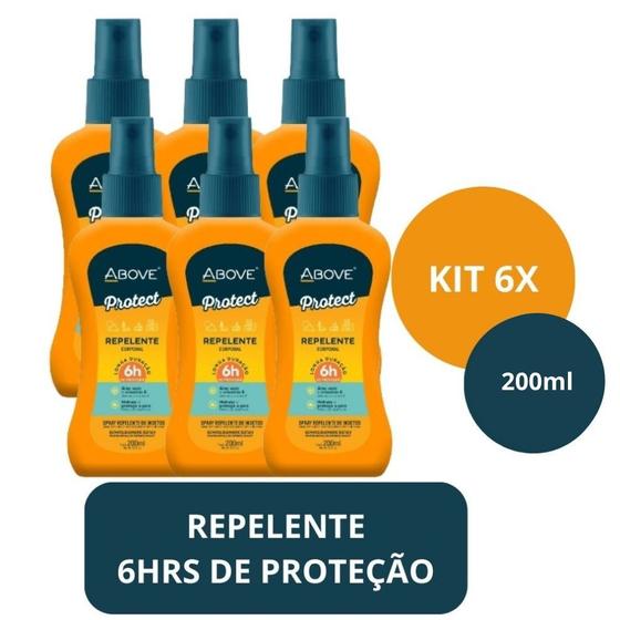 Imagem de Kit 6 Repelente Spray 6h Proteção Contra Insetos 200ml Above