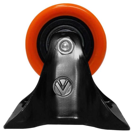 Imagem de Kit 6 Rodízio PVC Laranja 2" 50mm Fixo - A09120-F - Ajax