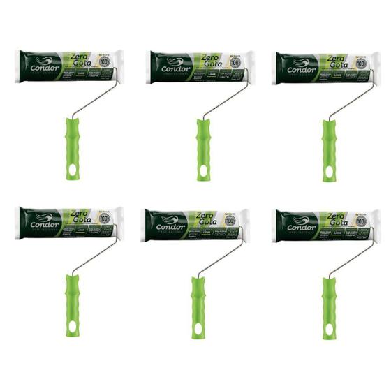 Imagem de Kit 6 Rolos Zero Gota com Suporte 23cm cod 952 - Condor