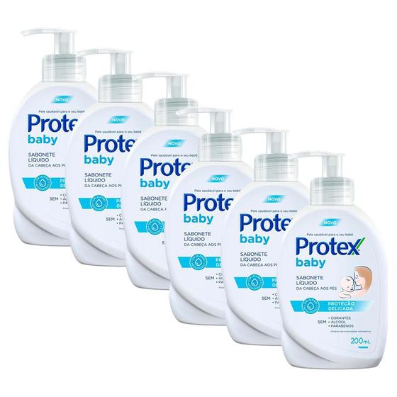 Kit 6 Sabonete Líquido Infantil Protex Baby 200ml - Sabonete Infantil ...