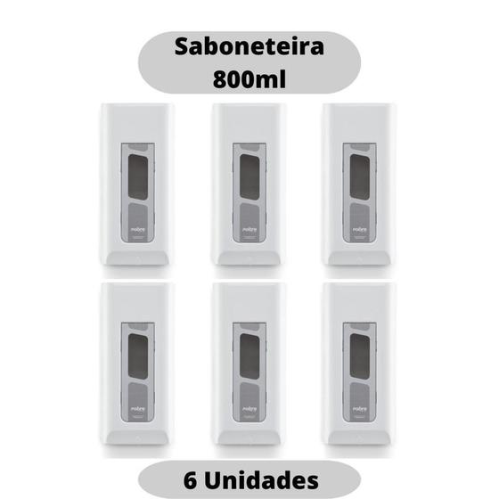 Imagem de Kit 6 Saboneteira Liquido/Alcool Gel 800ml c/Reservatorio BR - Nobre