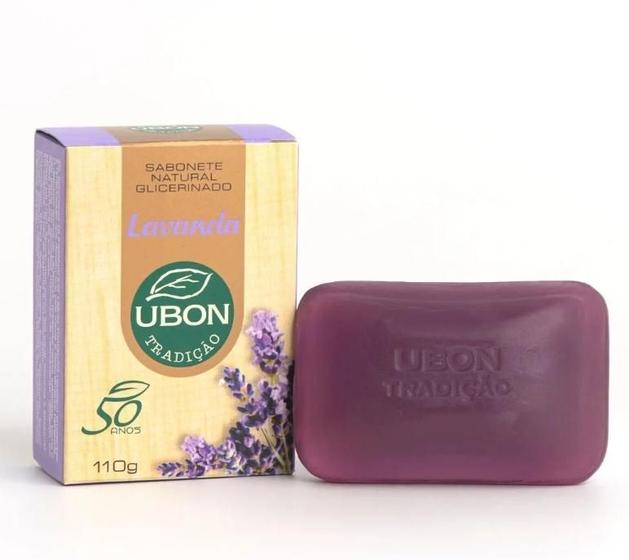 Imagem de kit 6 Sabonetes Natural Glicerinado Ubon Lavanda 100g