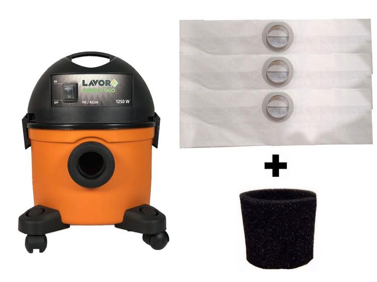 Imagem de Kit 6 Sacos Aspirador Lavor Wash Compact Eco 1250w + Filtro