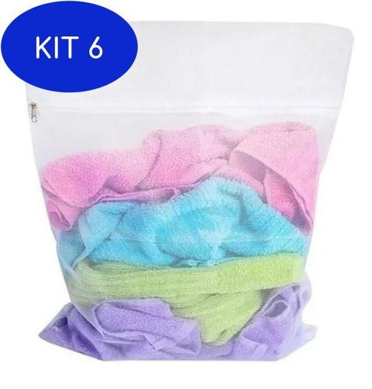 Kit 6 Sacos Para Lavar Roupa Lavadora Branco Nylon 40X50 - Clink ...