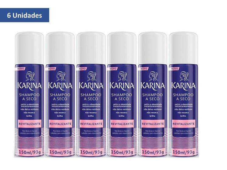Kit 6 Shampoo a Seco Karina Revitalizante 150ml Shampoo a Seco