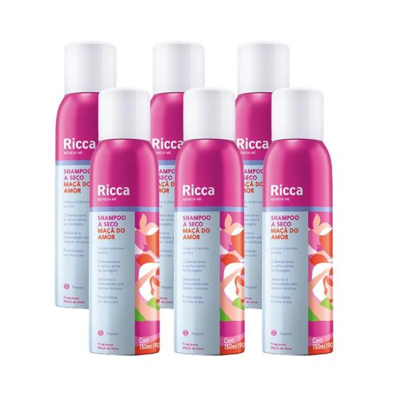 Imagem de Kit 6 Shampoo a Seco Maçã do Amor Antioleosidade Ricca 150ml