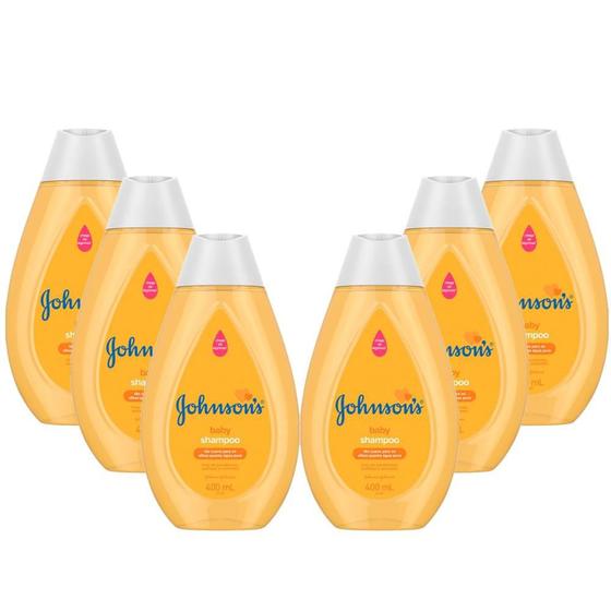 KIT 6 Shampoos Johnson's Baby Regular 400ml Shampoo Infantil