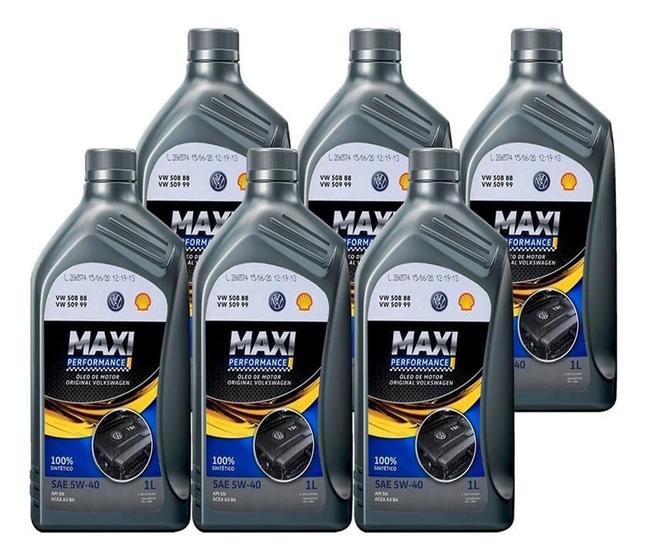 Imagem de Kit 6 Shell Maxi Performance 5w40 Volks 508/509