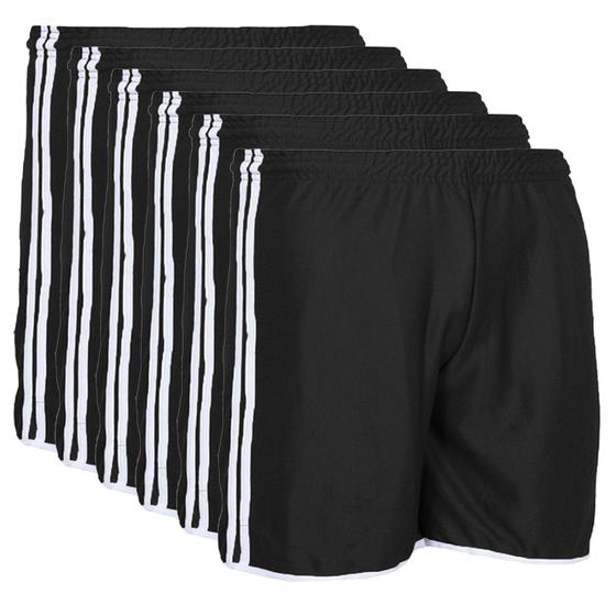 Imagem de Kit 6 Shorts Futebol Masculino Plus Size Cós Elástico Faixa