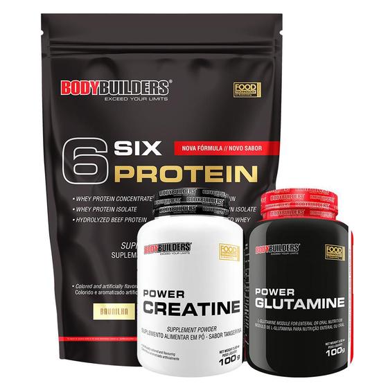 Imagem de Kit 6 Six Protein 2Kg + Power Creatina 100g + Power Glutamina 100g - Bodybuilders