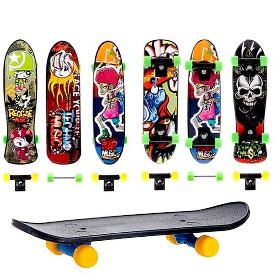 Imagem de Kit 6 Skate de Dedo Infantil Estampado Original Art Brink