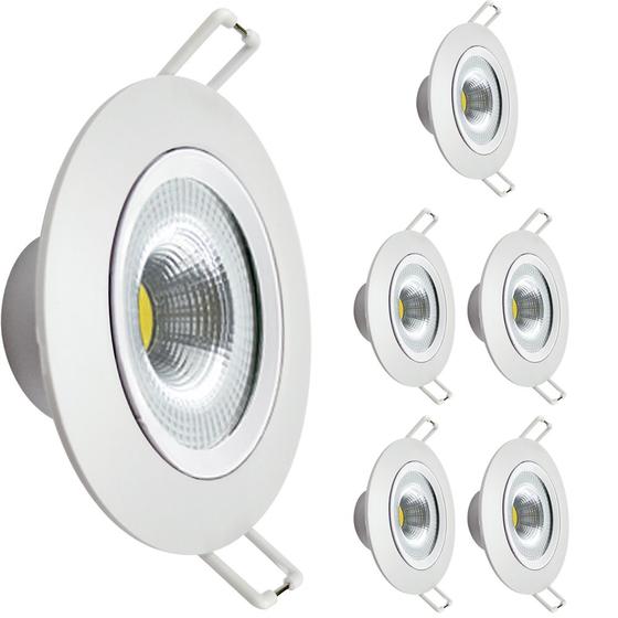 Imagem de Kit 6 Spot Led Embutir 7w Redondo 6500k Branco Frio - Avant