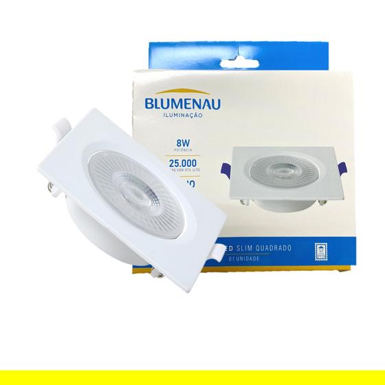 Imagem de Kit 6 Spot Led Quadrado Embutir 8w Branco Quente 3000K Amarelo