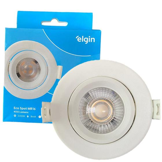 Imagem de Kit 6 Spot Led Redondo Embutir 5W MR16 Branco Quente 3000K