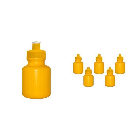 Imagem de Kit 6 Squeezes 300Ml Amarelo Plástico Premium