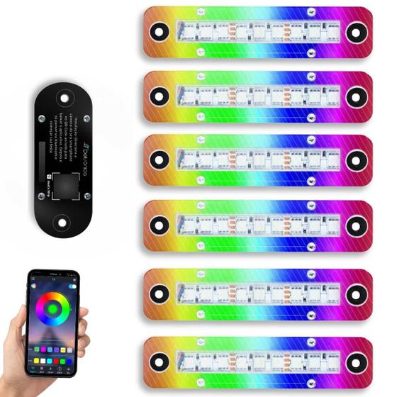 Imagem de Kit 6 Strobo Som Automotivo Led Rítmico Bluetooth Deltrônica