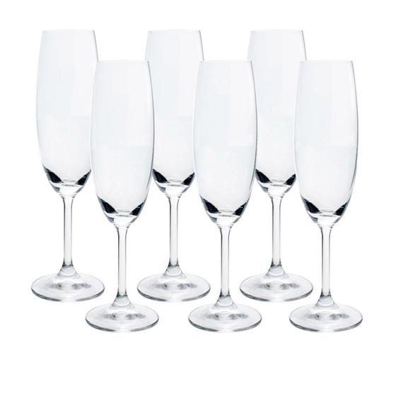 Kit 6 Ta as De Champanhe Cristal Fino Bohemia 220ml Modelo Luxo kit-6-ta-as-de-champanhe-cristal-fino-bohemia-220ml-modelo-luxo