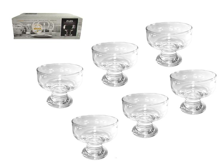 Imagem de Kit 6 Taças Vidro Para Sobremesa Bowl Doces Sorvete Cozinha Conjunto Elegante
