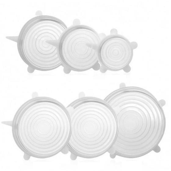 Kit 6 Tampas De Silicone Para Panelas Potes Forma Universal Menor preço em Kit 6 Tampas De Silicone Para Panelas Potes Forma Universal