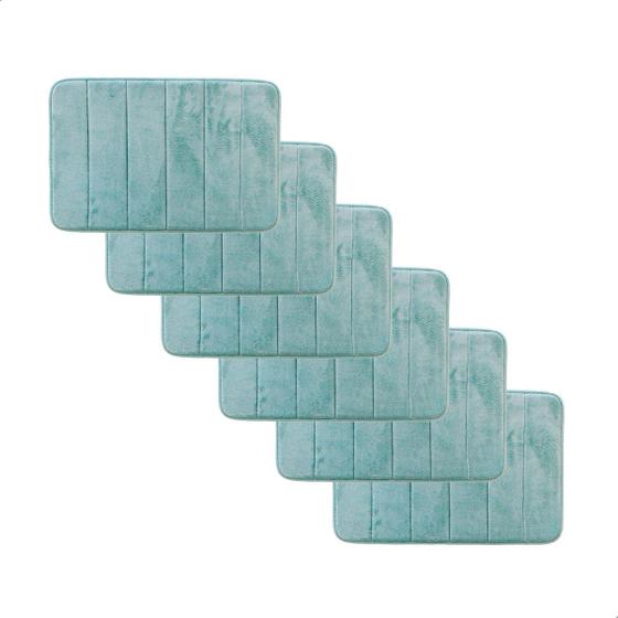 Imagem de Kit 6 Tapetes de Banheiro Antiderrapante Emborrachado Macio Super Soft 60x40cm