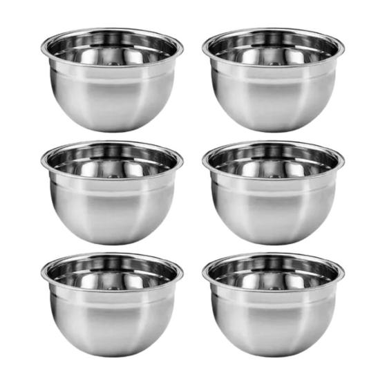 Kit 6 Tigela Bowl Aço Inoxidável 18cm KeHome Profissional Multiuso Fundo Versatil Menor preço em Kit 6 Tigela Bowl Aço Inoxidável 18cm KeHome Profissional Multiuso Fundo Versatil