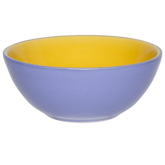 Imagem de Kit 6 Tigelas Bowl Bicolor Amarelo E Azul Hortência Oxford Cerâmica 600Ml