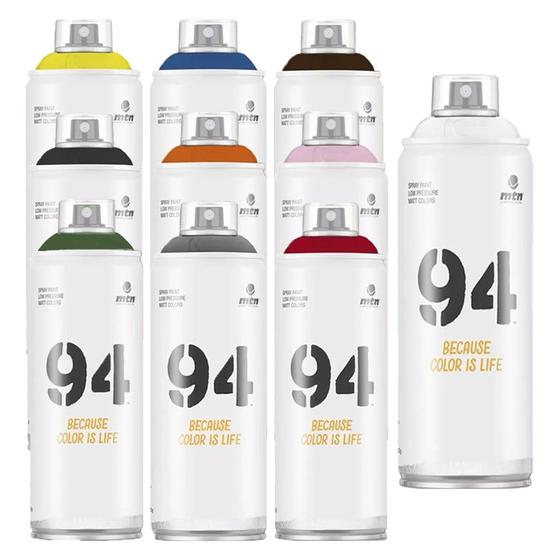 Imagem de Kit 6 Tinta Spray Fosca 94mtn 400ml Cores Grafite Multiuso