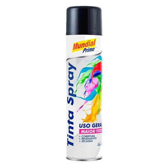 Imagem de Kit 6 Tinta Spray Preto Semi Brilho Uso Geral 400ml