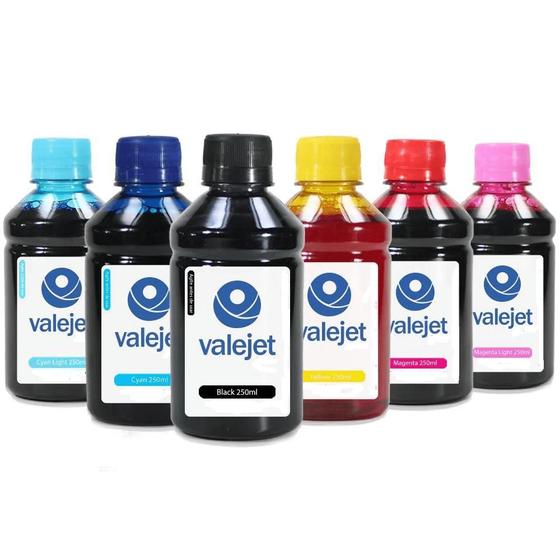 Imagem de Kit 6 Tinta T574 Bulk Ink CMYK 250ml Corante Valejet