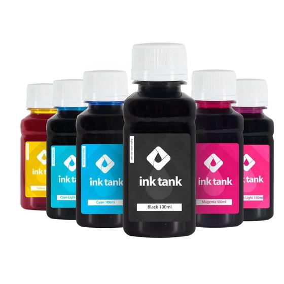 Imagem de KIT 6 TintaS Corantes para L800 Bulk Ink CMYK + Light 100 ml - Ink Tank