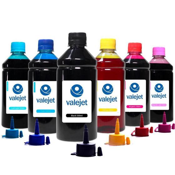 Imagem de Kit 6 Tintas L805 para  Bulk Ink CMYK 500ml Valejet