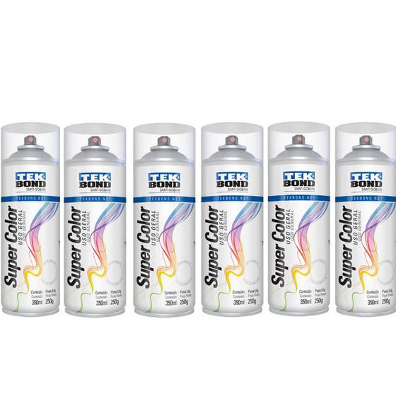 Kit 6 tintas Spray Verniz 350ml - Tekbond Menor preço em Kit 6 tintas Spray Verniz 350ml - Tekbond