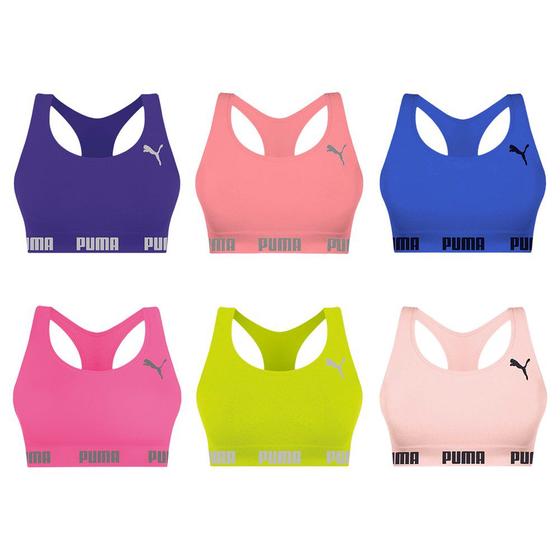 Imagem de Kit 6 Tops Puma Nadador Sem Costura Feminino