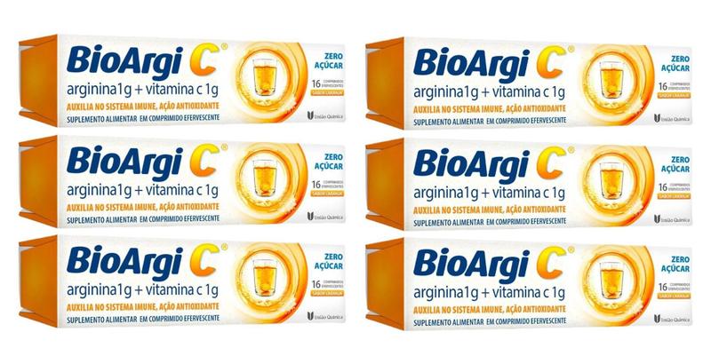 Imagem de Kit 6 Tubos Bioargi-C Com Aspartato De Arginina 16 Comp