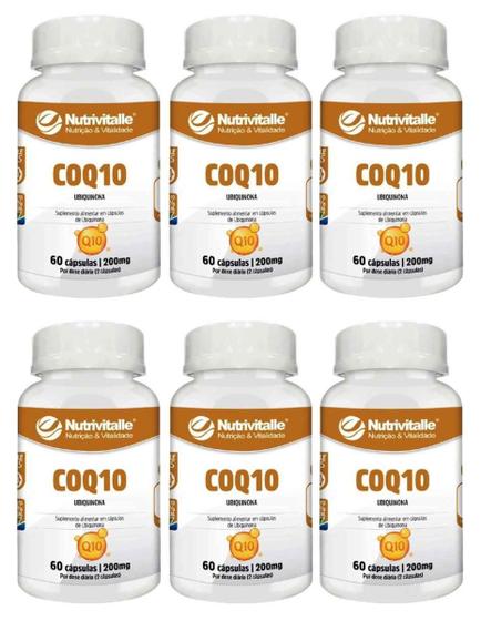 Imagem de Kit 6 Un - Coenzima Q10 Ubiquinona 200Mg 60 Cps Nutrivitalle