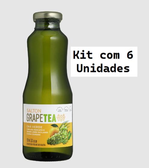 Imagem de Kit 6 Un Grape Tea Salton Chá Verde Uva Moscato e Sabor Limão Siciliano e Cidreira 500 ml