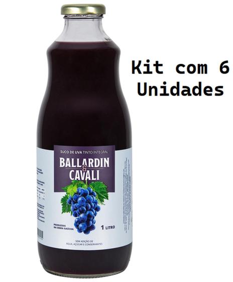 Imagem de Kit 6 Un Suco de Uva Tinto Integral Ballardin & Cavali 1 L