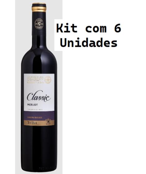 Imagem de Kit 6 Un Vinho Salton Classic Reservado Merlot 750 ml