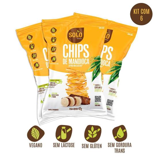 Imagem de Kit 6 und Chips Salgadinho de Mandioca Solo Snacks - 42g