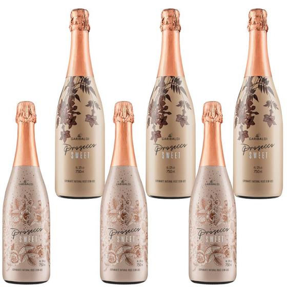 Kit 6 und Espumante Prosecco Demi Sec Rose Sweet 750 ml Mari Store