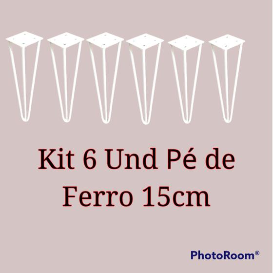 Imagem de Kit  6 Und Pé De Ferro 15cm Branco Medcombo