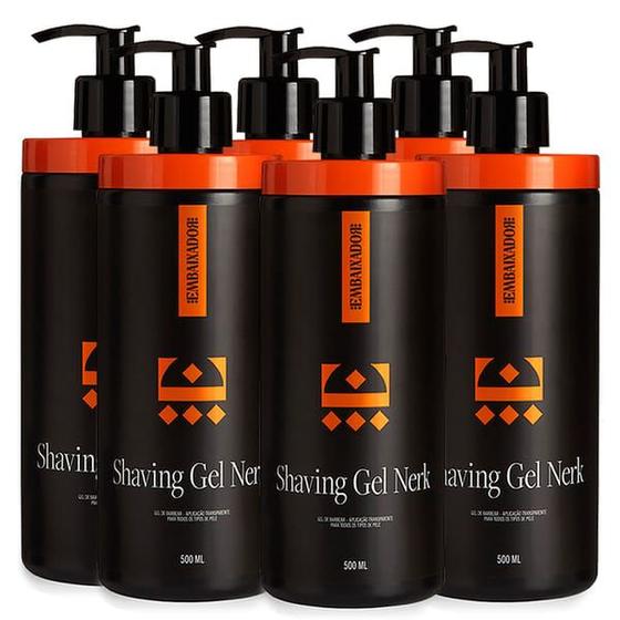 Imagem de Kit 6 Und Shaving Gel 500ml Nerk Menthol Embaixador