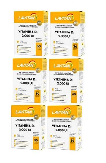 Imagem de Kit 6 Unidades Lavitan Vitamina D3 2.000 Ui - 30 Comprimidos