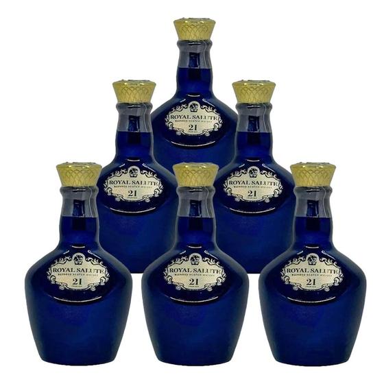 Kit 6 Unidades Royal Salute 21 anos Azul 50ml Menor preço em Kit 6 Unidades Royal Salute 21 anos Azul 50ml