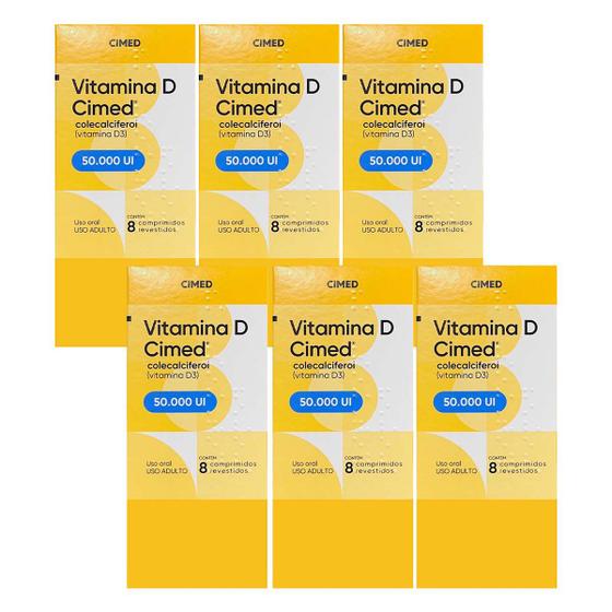 Imagem de Kit 6 unidades Vitamina D 50.000UI c/ 8 cpr